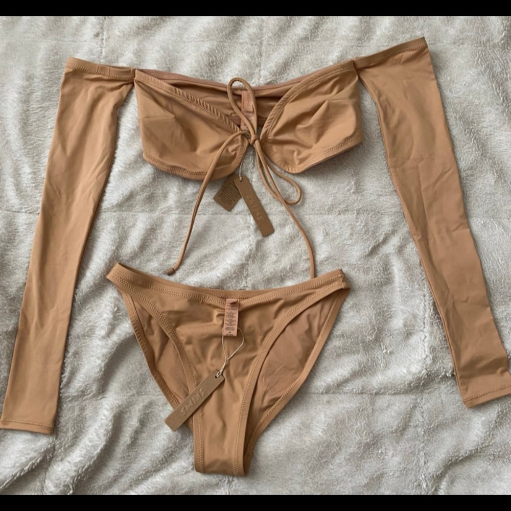 Skims Swim Long Sleeve Bikini Ochre